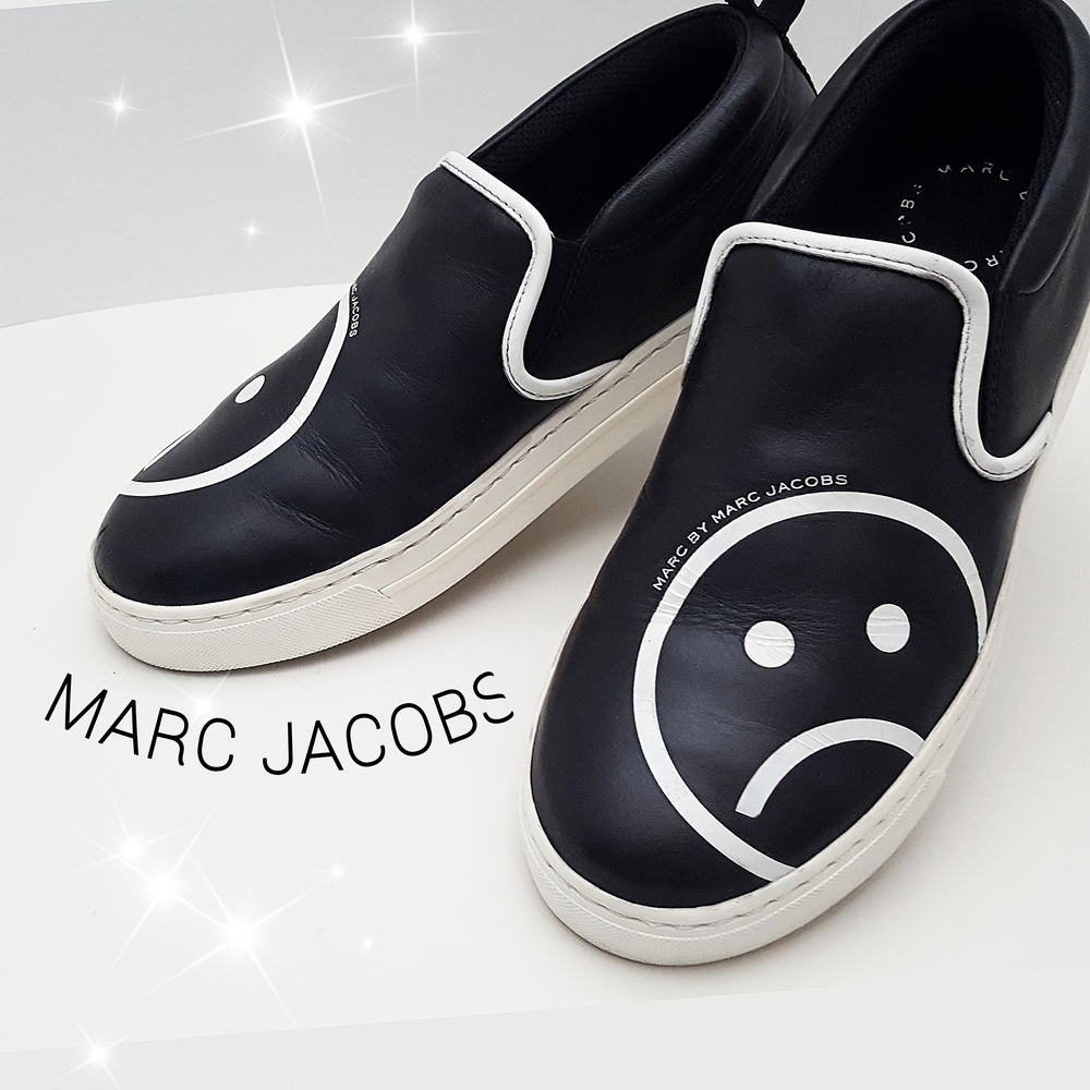 🍦90's Marc Jacobs🔥Sad Face☹ Broom Slio On Sneakers Shoes